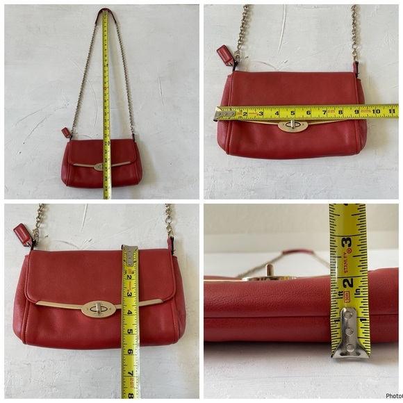 Coach Madison Chain Crossbody Bag in Scarlet Red - Picture 12 of 12